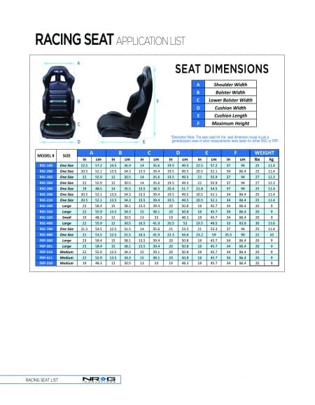 NRG FRP Bucket Seat – Street/Track Comfort Style – (Medium)